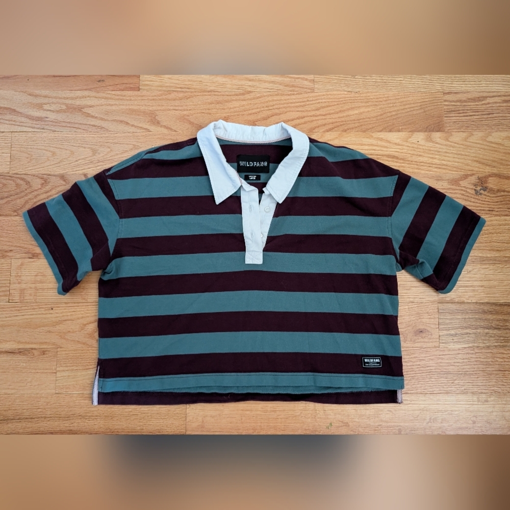 Wildfang Rugby Crop Shirt | L